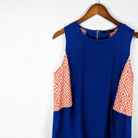 THML royal blue tank top with orange embroidery M - Picture 2 of 8